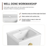Goderfuu 60" Bathroom Vanity with Double Sink, Floating Bathroom Vanity with Ceramic Basin, White Wall Mounted Bathroom Vanity Cabinet, 60 inch Bathroom Vanities with 4 Doors and Open Storage Shelves Goderfuu