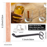 200Pcs Wooden Candle Wicks,Wood Candle Wicks Smokeless 5.1 x 0.5 Inch Natural Wood Wicks for Candles with Golden Candle Wick Trimmer and Iron Stand for DIY Candle Making (100 Set) Afnkiom