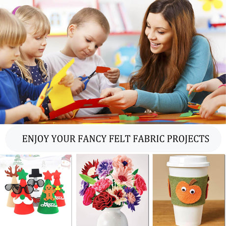 45Pcs Felt Fabric Sheet for Sewing-Assorted Colors Soft Felt Sheets for Crafts DIY Patchwork Sewing School Projects Party Decoration (15x15cm) VINTAGE EMBROIDERY V.E.