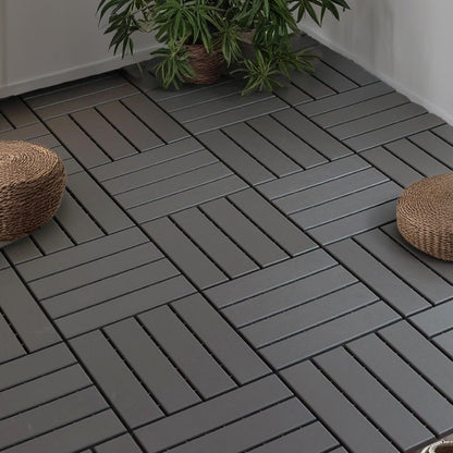 54 PCS Plastic Interlocking Deck Tiles, 12"x12" Waterproof Outdoor Flooring Easy to Install, Patio Floor Decking Tiles for Balcony, Backyard, Pool, Garden Balcony Decorations (54, Gray, 12'' x 12'')