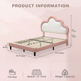 YITAHOME Full Size Bed Frame, LED Bed with PU Faux Leather Adjustable Cloud Headboard, Platform Upholstered Bed Frame with Wooden Slats Support, No Box Spring Needed, Easy Assembly, Pink YITAHOME