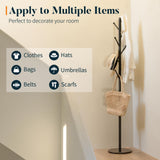 Yoobure Coat Rack Freestanding with Natural Marble Base - Coat Tree with 8 Hooks Heavy Duty Coat Hanger Stand, Metal Coat Rack Stand for Jacket, Hat, Clothes & Bag, Hall Tree Hat Rack for Entryway Yoobure