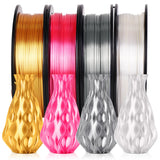 YOUSU 3D Printer Filament, 250G PLA Silk Filament Bundle, 1.75mm Smooth Silk Filament Muticolor, Silk PLA Filament 4 Color Pack 4x250g (Gold, Silver, Pink, White) Yousu
