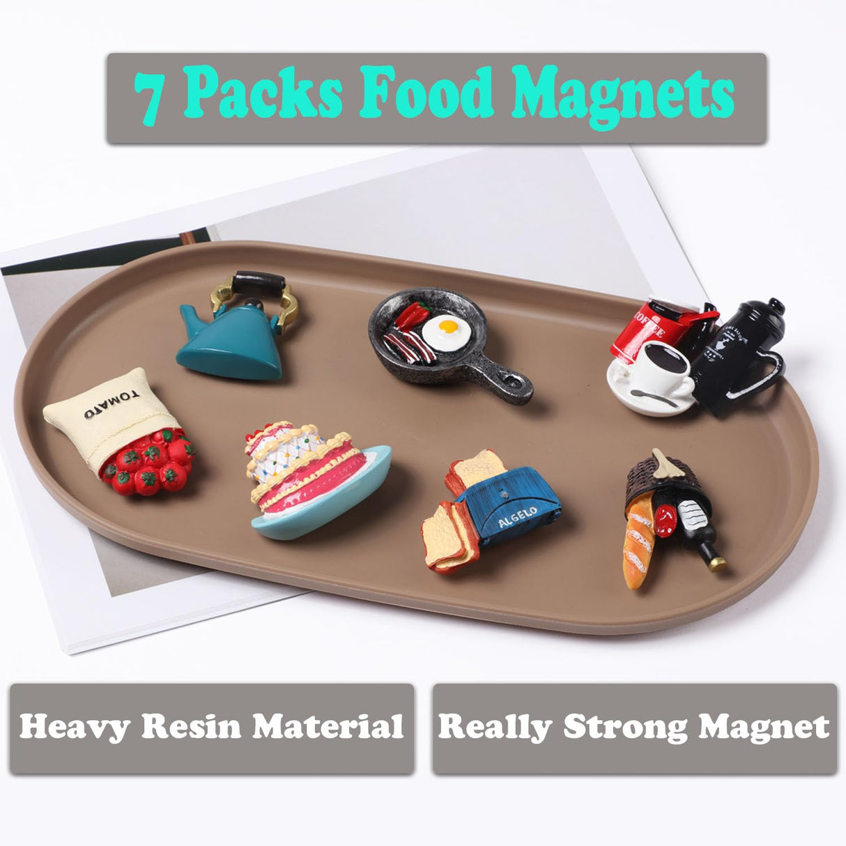 Food Fridge Magnets Food Magnets for Fridge,Fun Refrigerator Magnets Decorative,Cute Magnets Fridge Large Resin Strong Magnets for Kitchen Decor Favensen