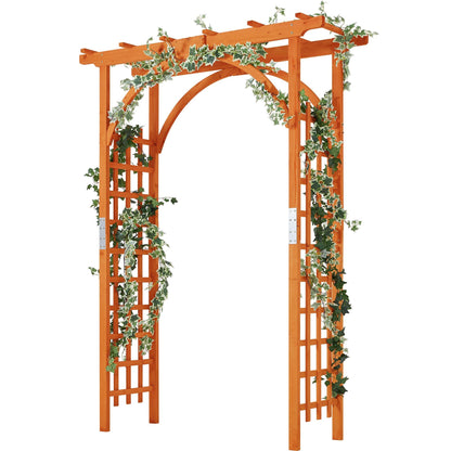 Yaheetech 85in Wooden Garden Trellis Horticulture Garden Arch Arbor for Climbing Planting Plant Stand in Garden Yard Outdoor, Brown