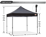 ABCCANOPY Patio Pop Up Canopy Tent 10x10 Commercial-Series (Black) ABCCANOPY