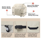 Porch Shield 58W x 24D x 46H inch Premium Gas Grill Cover Up to 56 inch, Waterproof and Fade Resistant 600D BBQ Covers for Weber, Brinkmann, Char-Broil and More, Light Tan Porch Shield