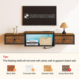 Snughome Floating TV Stand with Power Outlet 55", Wall Mounted Entertainment Center with LED Lights, Floating TV Shelf with Drawer, Wall Mounted Media Console Shelf for Living Room, Bedroom Snughome