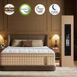 BedStory Extra Firm King Mattress 14 Inch, Hotel Collection Hybrid Mattresses with Extra Lumbar & Shoulder Support Pain Relief,Fiberglass-Free 365-Night Trial BedStory