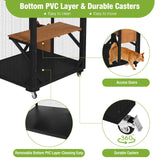 GUTINNEEN Catio Outdoor Cat Enclosure on Wheels - Outside Kitty House with Upgraded Resting Box, PVC Layer, and Waterproof Roof - 71.9" Black GUTINNEEN