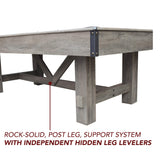 Hathaway Logan 7-ft Pool Table Combo Set with Benches - Rustic Gray with Blue Felt, Barnwood Hathaway