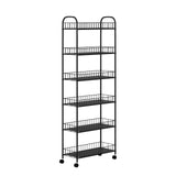 JOIN IRON 6-Tier Slim Rolling Cart,Narrow Shelving,Kitchens, Bathroom, Garages, Laundry Rooms, Offices,10" D x 22.8" W x 61" H JOIN IRON