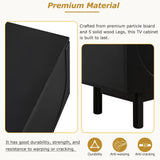 LUMISOL Modern TV Stand for 80"+ TV, 70" Wood Console with Arched Doors, Arch Entertainment Center with 2 Storage Cabinets, Adjustable Shelf for Living Room, Black LUMISOL