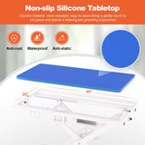 ynhunreth 49'' Electric Dog Grooming Table, Professional Heavy Duty Grooming Table for Dogs at Home 400lbs with Tool Organizer/3 Nooses/Adjustable Arm/Foot Control, Blue ynhunreth