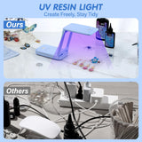 LET'S RESIN Rechargeable UV Light, Foldable&Height Adjustable UV Light for Resin with Large Curing Area, 4H Battery Life 20min Continuous UV Curing Light for Resin Molds, Jewelry Making, DIY Craft LET'S RESIN