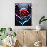 JFYHAB Angel Wings Rose Diamond Painting Kits for Adults, 5D Red Rose Diamond Art Painting by Numbers Kits, DIY Flower Diamond Dots Art Kits Full Round Drill Diamond Art Kits for Decor12x12 in JFYHAB