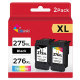 Ubinki Remanufactured Ink Cartridge Replacement for Canon 275XL 276XL Ink 275 276 (Black Color Combo, 2-Pack) PG275 CL276 XL Work with TS3522 TR4720 TS3520 TS3500 TR4700 Series Printers, High-Yield Ubinki