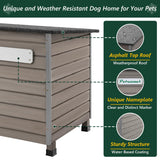 PetsCosset 43.3" L Dog House Outdoor for Large Breeds Dogs Anti Chewing Iron Frames Dog Kennel Wooden Pet Houses for Indoor Outdoor with Weatherproof Roof,6 Elevated Feet, Reinforced Bottom Support PetsCosset