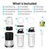 Consciot CB08 11-Piece Blender for Kitchen and Personal Size, Blend Shakes and Smoothies, Frozen Drinks, Baby Food, Spreads & More, 3 Portable To-Go Cups & 2 Spout Lids & 1 Solid Lid, 900 Peak Watts Consciot