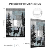 Forest Cabin Deer on Wooden Board Single Toggle Light Switch Covers Decorative Country Farmhouse 1 Gang Wall Plate Rustic Lodge Device Electrical Switchplate Faceplate for Bathroom Bedroom Decor Thsanju