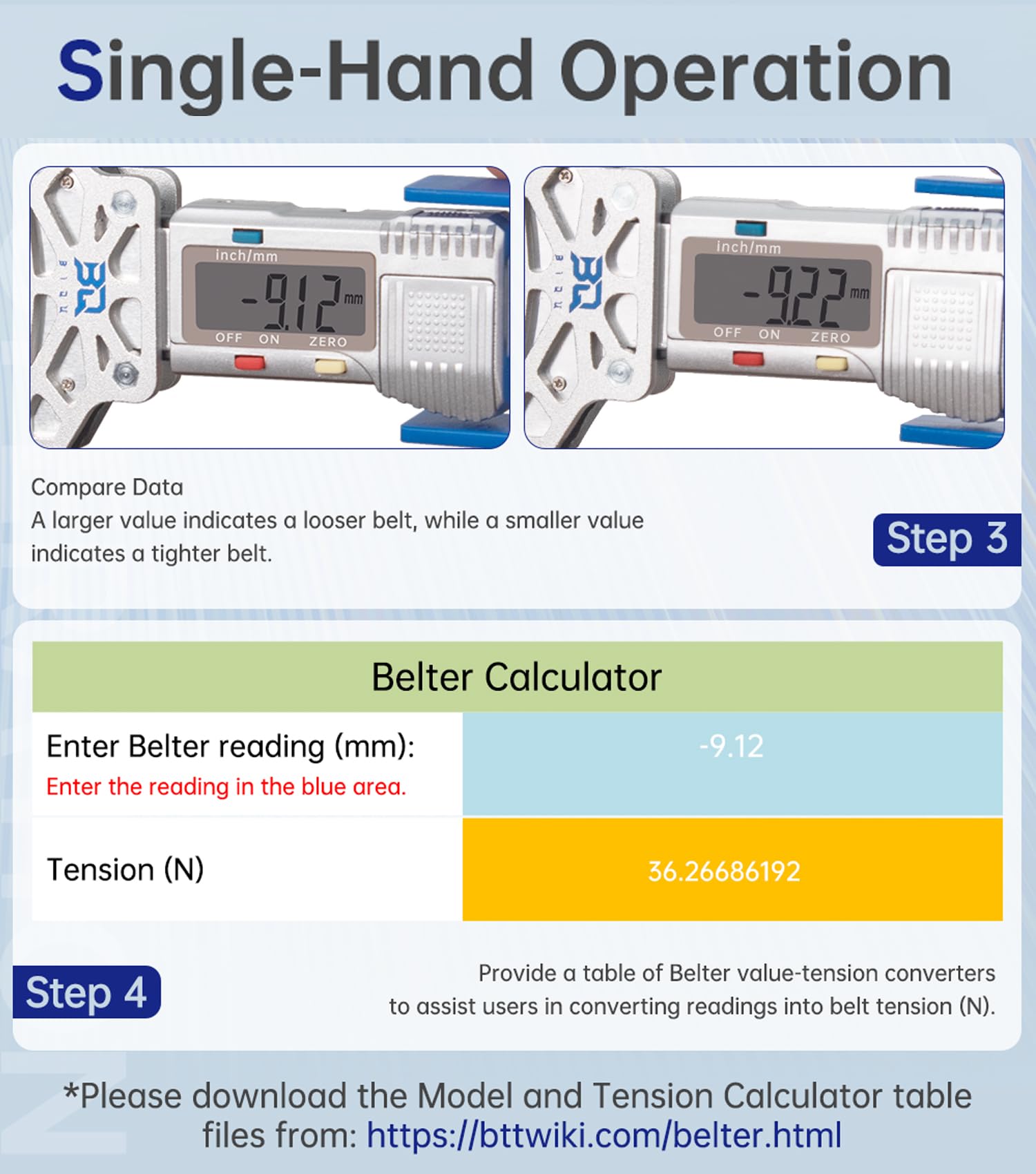 BIQU Belter, Belt Tension Gauge, High Precision Electric Belt Tension Meter, Easy to Read, Belt Tension Tool Designed for 3D Printers - WoodArtSupply