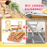 Xickboke Pikler Triangle Set Montessori Play Gym Climbing Toys for Toddlers 1-3 Inside Wooden Baby Play Gym Toddler Slides Indoor and Outdoor Play Xickboke