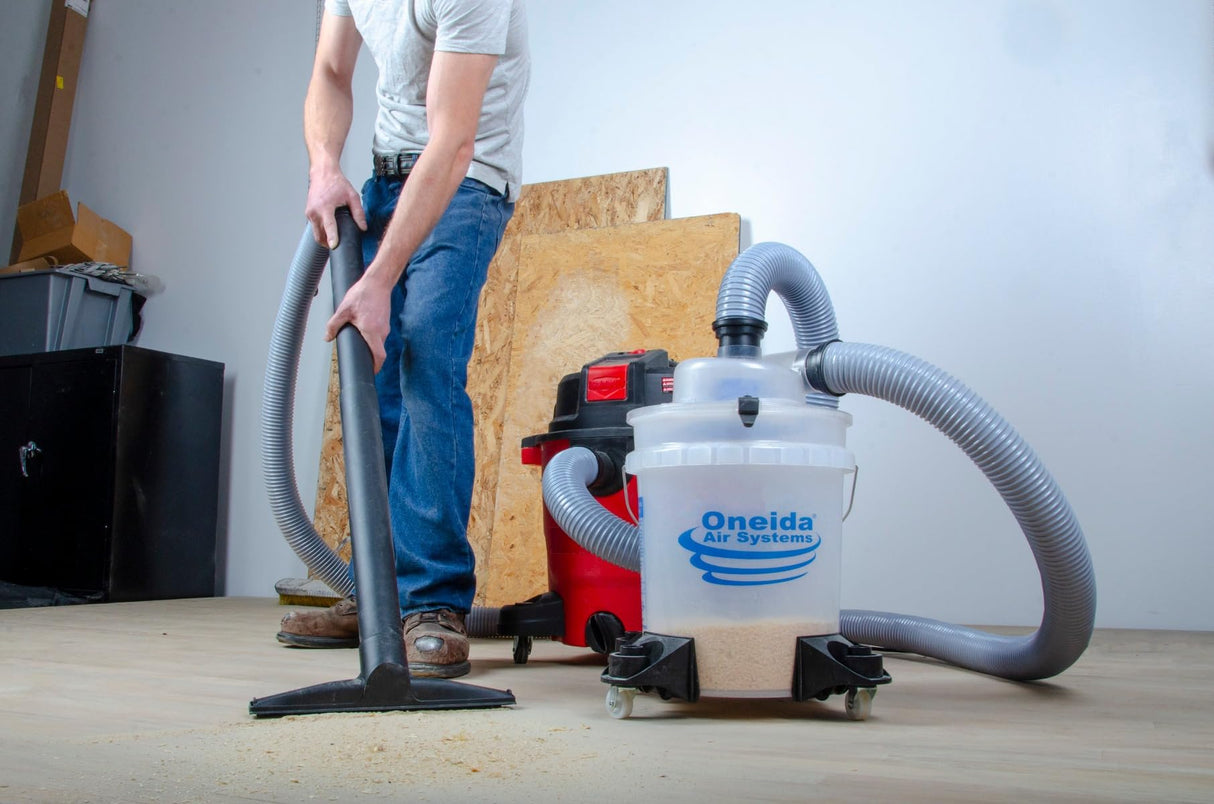 Dust Deputy Low-Pro Deluxe Lid Separator Kit with Clear Bucket for Wet/Dry Shop Vacuums Oneida Air Systems