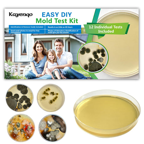Mold Test Kit for Home - 12 Simple Detection Tests,Test HVAC System,Home Surfaces,& Indoor Air Quality Testing Kits,DIY Mold Detector at Home,includes Detailed Mold Identification Guide,air tester KAYENQO