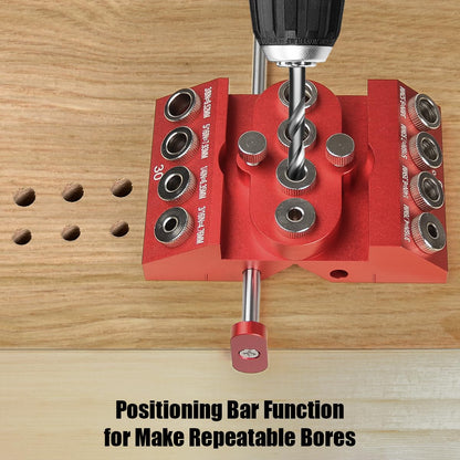 30 45 90 Degree Angle Drill Guide Jig Drill Block for Straight Angled Holes with Detachable Drill Bushings Positioning Bar - WoodArtSupply