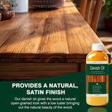 Danish Oil for Wood - Pure Polymerized Linseed Oil Wood Finish & Sealer - Ideal for Furniture, Butcher Blocks, Salad Bowls, & More - Restore & Protect, Fast Curing LIIZOUSUDA