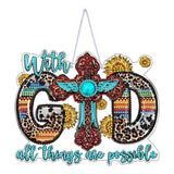 STGLCR Cross Diamond Art Hanging Kit for Adult,Special Shaped Rhinestone,DIY Acrylic God 5D Diamond Art Painting Window Pendants Home Garden Wall Hanging Kits Hanging Ornament 7.8inch STGLCR