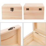 GNIEMCKIN 3 Pack Wooden Box, Unfinished Unpainted Wood Boxes for Crafts, DIY Projects, and Jewelry Storage (7.1x7.1x4.7 inch) GNIEMCKIN