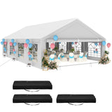 YITAHOME 20x30 ft Outdoor Heavy Duty Party Tent Wedding Event Shelters Upgraded Galvanized Canopy with Large White Roof, Removable PVC Sidewalls & 3 Storage Bags YITAHOME