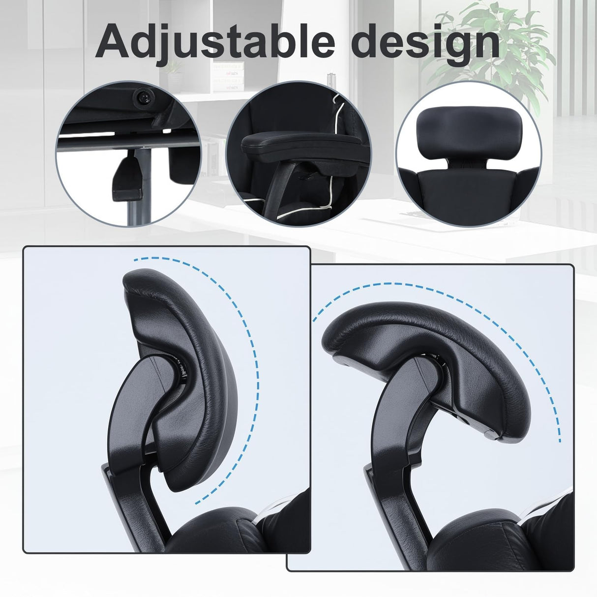 pofluany Gaming Chair Ergonomic Office Chair Home Office Desk Chairs with Footrest High Back Video Game Chair Reclining Computer Chair with Lumbar Support (Black) pofluany