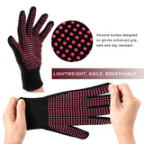 YANTAISIYU ‌2-Pack Heat-Resistant Gloves with Silicone Bumps Heat Blocking Gloves for Curling Hair Styling YANTAISIYU