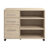 Bush Business Furniture Hustle Office Storage Cabinet with Wheels in Natural Elm, Mobile Organization Unit for Home and Professional Workspace Bush Business Furniture