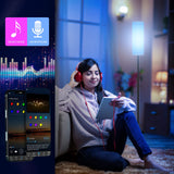 Qaubauyt Floor Lamp for Living Room Bedroom,Modern LED Floor Lamp with Remote Control and Stepless Dimmable Colors Temperature & Brightness,Standing Lamps Tall Lamp, 9W Bulb Included(White) Qaubauyt