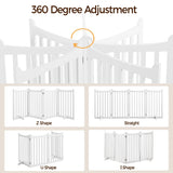 Yaheetech 36" H Extra Tall Freestanding Pet Gate 4-Panel Wooden Dog Fence with 2 Support Feet Folding Dog Gate for Indoor, Stairs, Doorways, Halls, Kitchen Wooden Pet Barrier White, 79.5" L x 36" H Yaheetech