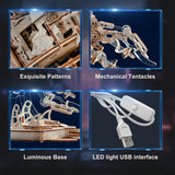 3D Wooden Puzzles for Adults, 3D Puzzle Model Aurora Jellyfish Toys Building Kits, DIY Wood Crafts Cool Toy Hobbies for Men Women, Creative Assembly Gifts RUIFAM