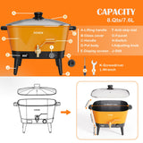 VOISEN Wax Melter for Candle Making, 8Qts Candle Wax Melting Pot with Spout for Soy Wax Soap Base, Electric Wax Melter for Candle Making with Temp Control, Easy Pour,Non-Stick(Orange) VOISEN