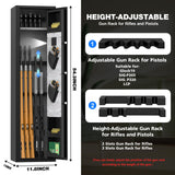 KARUIKEV 3-5 Large Gun Safes for Home Rifle and Pistols (with/without Scope),Quick Access Long Rifle Safes for Home,Gun Cabinets with Fingerprint Keypad, Adjustable Pistol Rack, Removable Shelf Karuikev