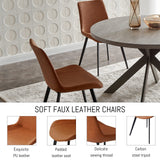 Zerifevni 47" Round Dining Table Set, Mid Century Modern Round Dining Table for 4-6 Person, Steel Legs, Leisure Coffee Table for Kitchen Dining Room, Save Space Zerifevni