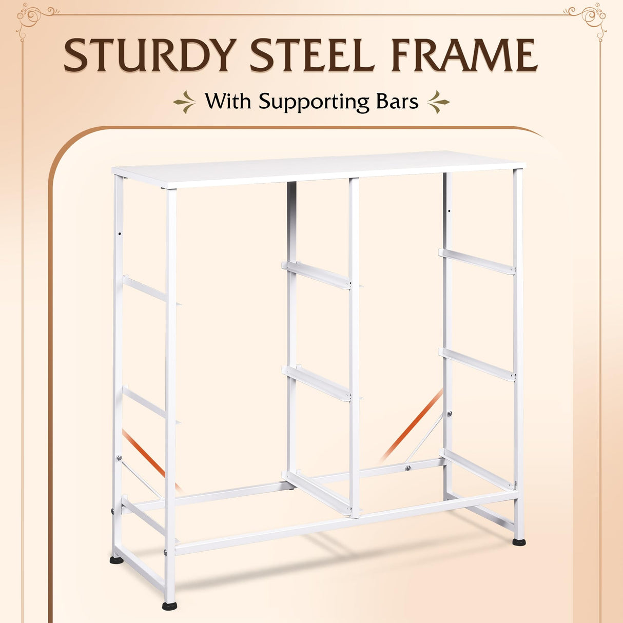 WLIVE White Dresser for Bedroom, 6 Drawer Double Dresser, Fabric Storage Tower with Fabric Bins, Chest of Drawers for Closet, Living Room, Hallway WLIVE