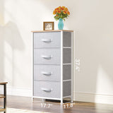 YITAHOME Dresser with 4 Drawers - Fabric Storage Tower, Organizer Unit for Bedroom, Living Room, Hallway, Closets - Sturdy Steel Frame (Light Grey) YITAHOME