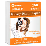 Reastar 4x6 Photo Paper, 160 Sheets Glossy Photo Paper, Photo Paper for Printer, Photo Printer Paper, Glossy Paper for Inkjet Printer, Glossy Brochure Paper Reastar