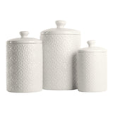 10 Strawberry Street Kitchen Canister, 3 Piece Set, Hampton White 10 Strawberry Street