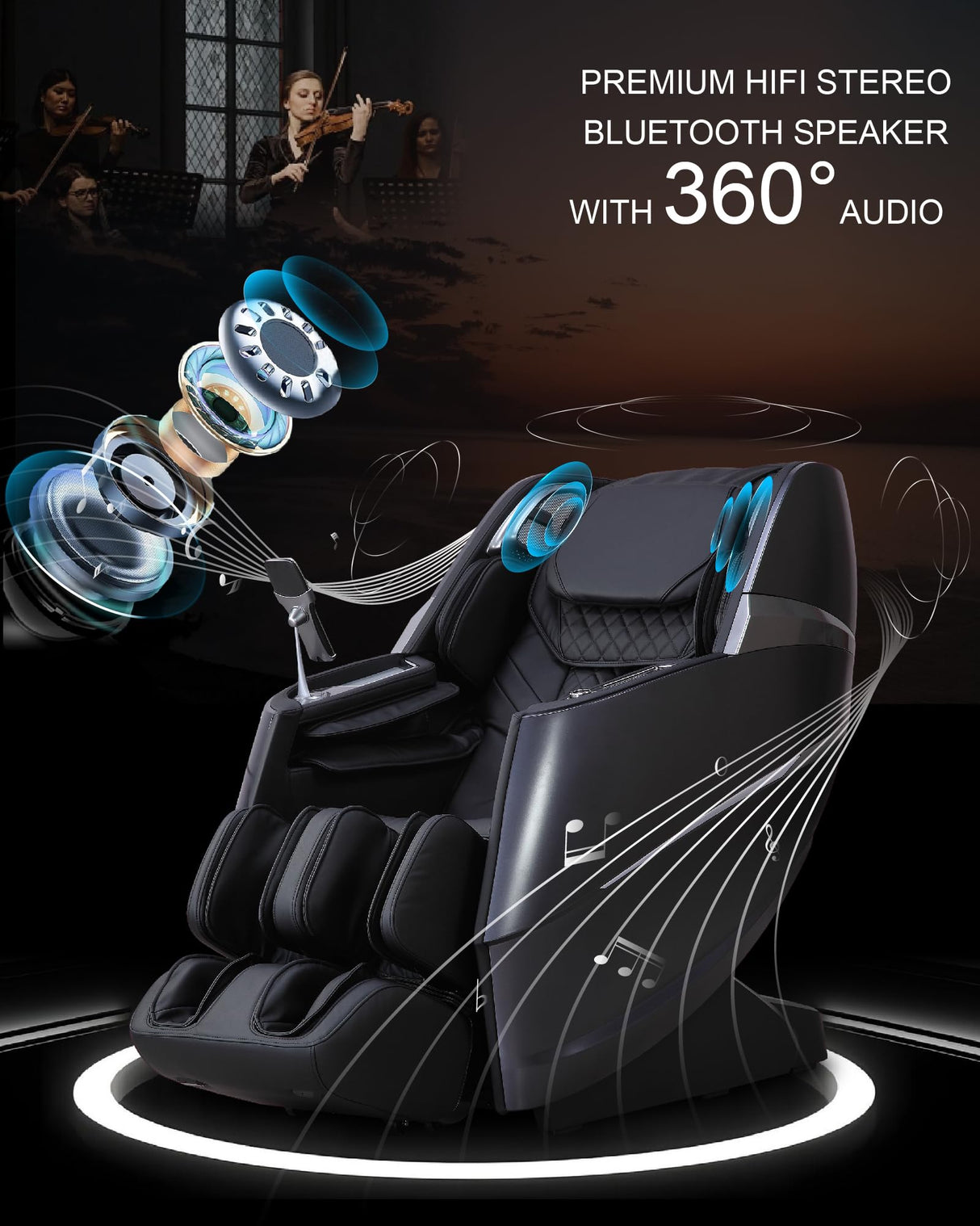 MeitFith Upgrade 4D Massage Chair Zero Gravity | Massage Chair Full Body and Recliner AI Voice Control Auto Legrest Calf & Foot Rollers Heated | Program Customization Black MeitFith