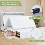 Homnso Murphy Bed Queen,Pine Wood Murphy Bed Cabinet Queen Size withTri-Folding Mattress,Storage Drawer & USB Charging Station for Living Room Apartment (White 3#) Homnso