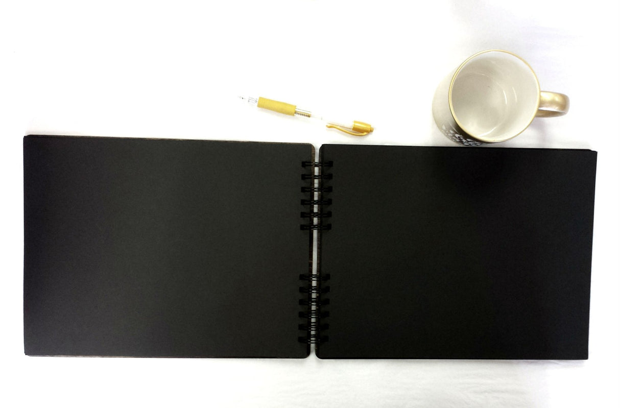 Wooden Wedding Guest Book Custom Made in USA (11"x8.5", Black Stain) Wood Rustic Vintage Personalized 50th Anniversary Bridal Shower Guestbook Weddings-by-StockingFactory