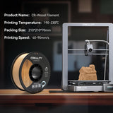 Creality Wood PLA Filament, 3D Printing PLA Filament 1.75mm, Dimensional Accuracy +/- 0.03mm, Warp-Free and Clog-Free, 1KG Spool (2.2 lbs), Fit for 99% 3D Printers Creality